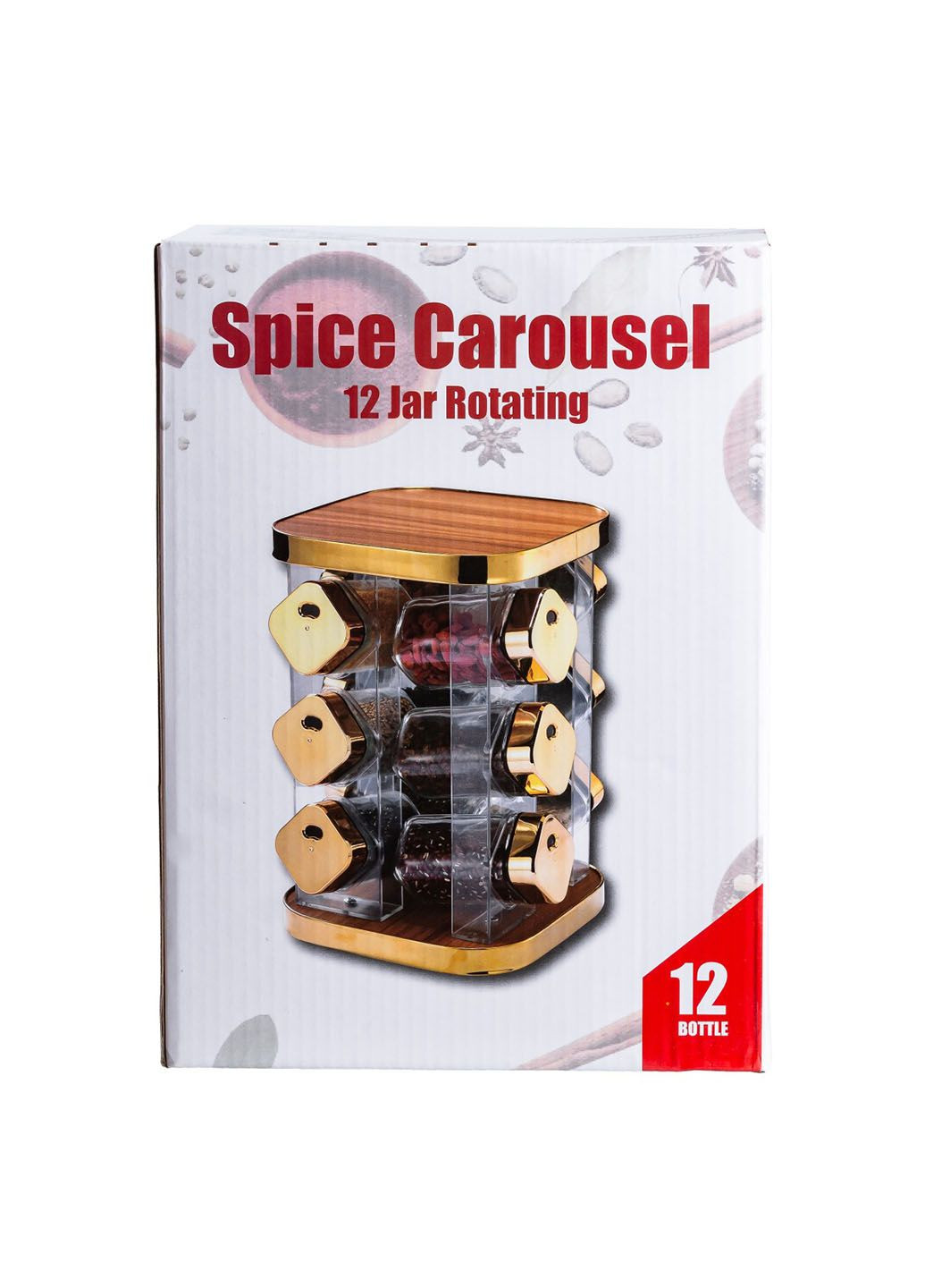Набор емкостей для специй на металлической подставке Spice Carousel 12 баночек по 100 мл Good Idea (294837641)
