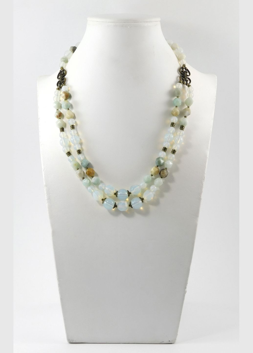 Намисто "Кульбаба" Місячний камінь синтетичний, Амазоніт Fursa fashion (322314240)