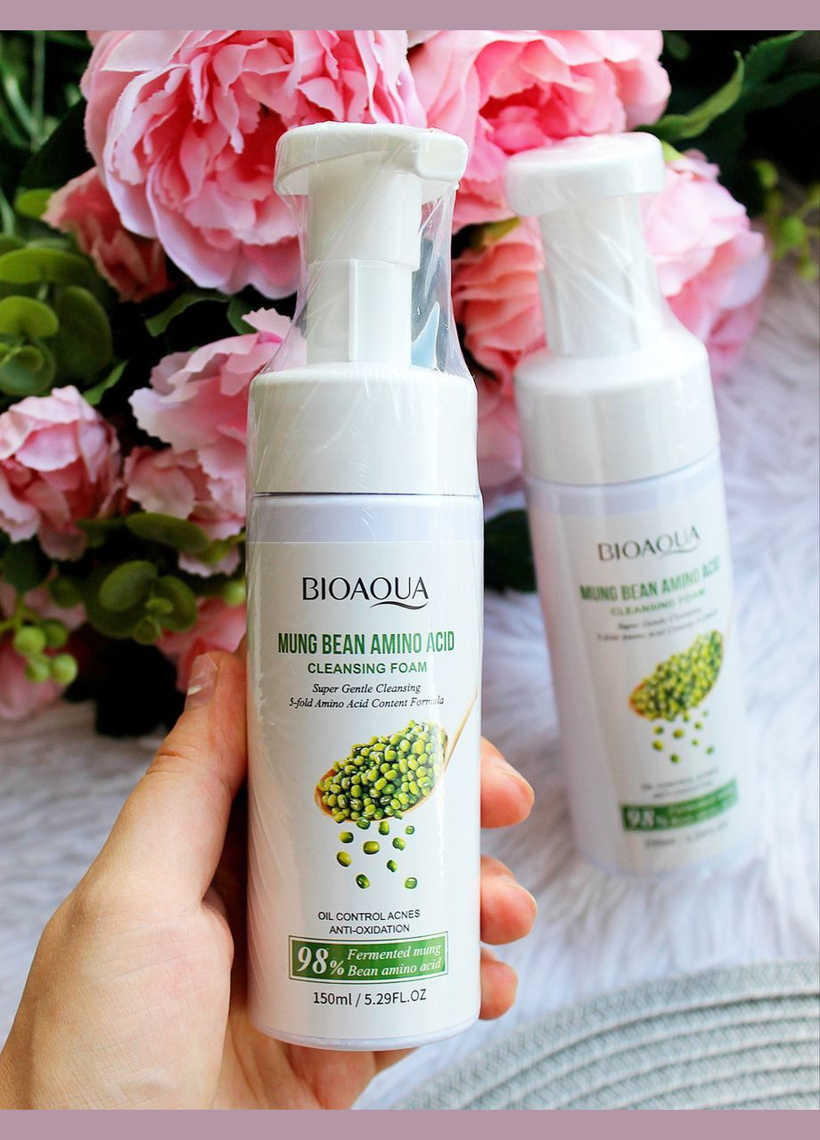 Очистительная пенка для лица с экстрактом бобов мунг BIOAOUA mung bean amino acid cleaning foam, 150 мл Bioaqua (307822263)