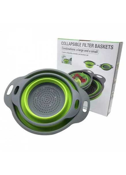 Друшляк силіконовий складаний великий + маленький Collapsible filter baskets Digital (363831945)