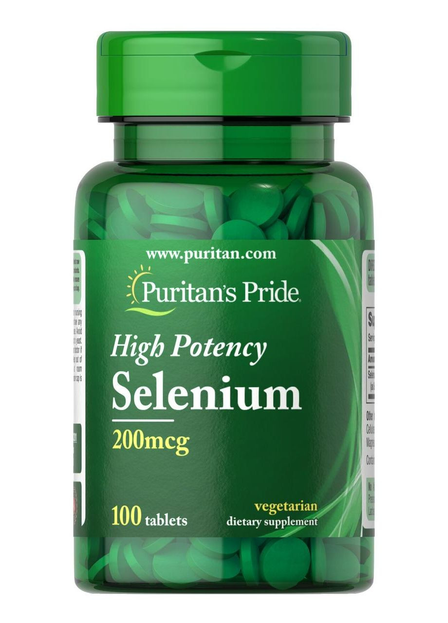 Селен, Selenium,, 200 мкг, 100 таблеток Puritans Pride (366547707)