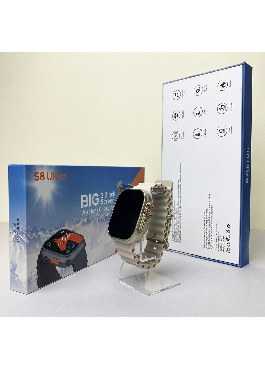 Розумний годинник S8 Ultra Білий смарт годинник для здоров'я та фітнесу трекер активності Smart Watch Watch Ultra (372460415)
