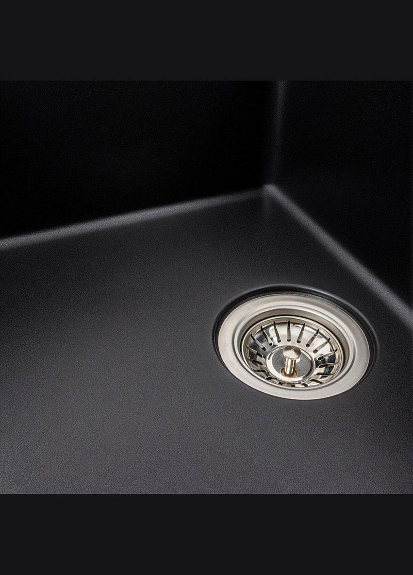 Гранітна мийка для кухні ZIRKONE 6250 матова Чорна Valeso (342069233)