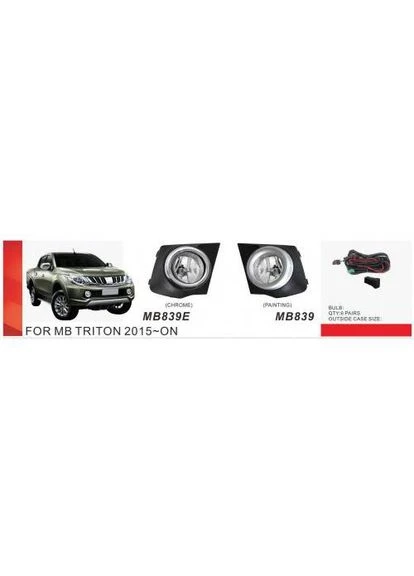 Фары доп.модель Mitsubishi Triton/L200 2015-18/MB-839E/H16-12V19W/эл.проводка DLAA (326661788)
