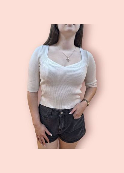 Футболка вискозная с фигурным вырезом, (арт. 408) No Brand - (350886028)