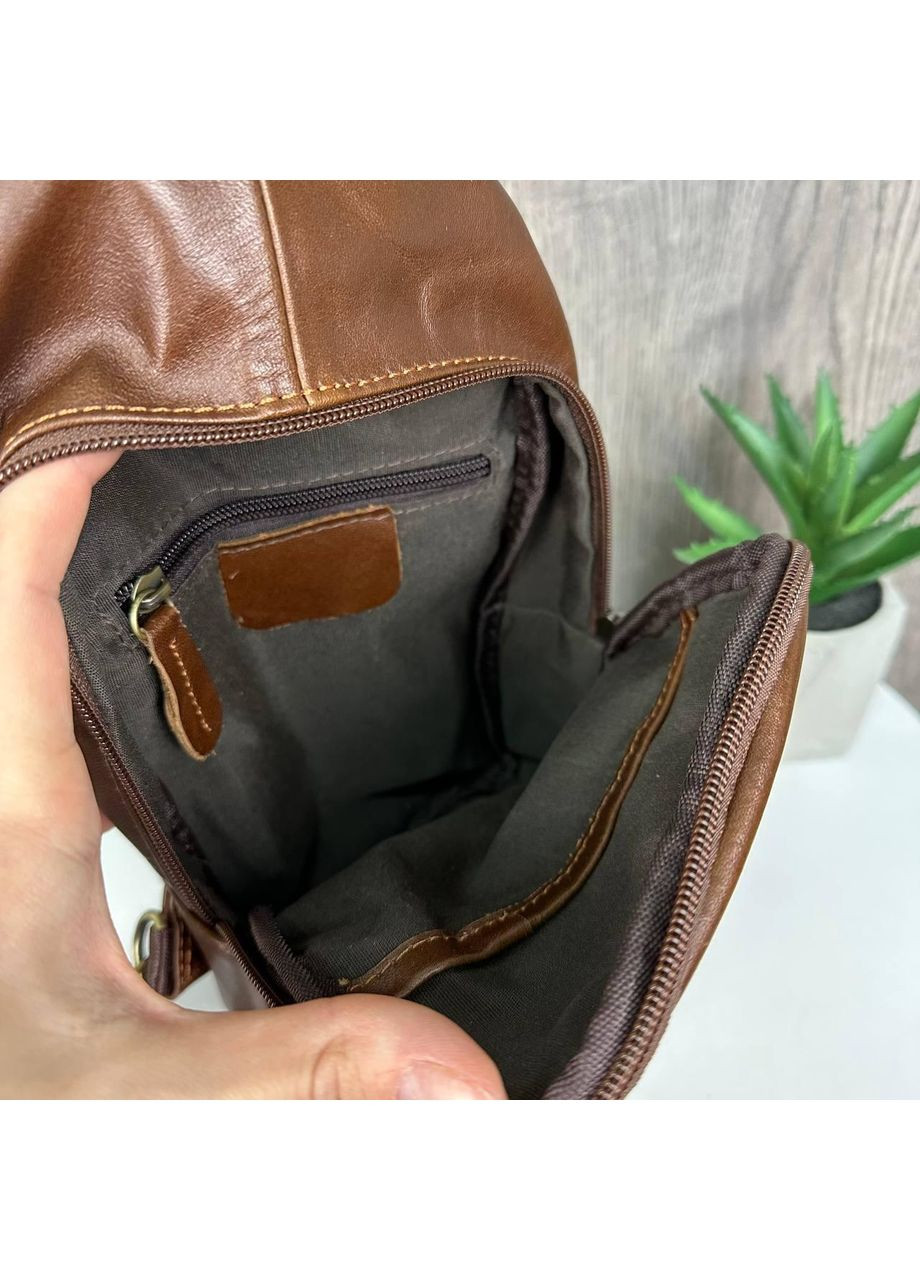 Чоловіча шкіряна сумка з натуральної шкіри коричнева ProDobro (363135962)