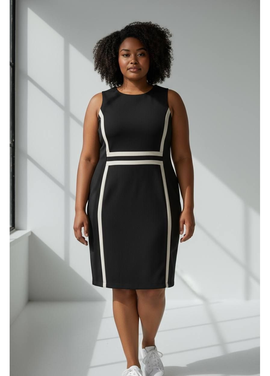 Черное платье Calvin Klein однотонное