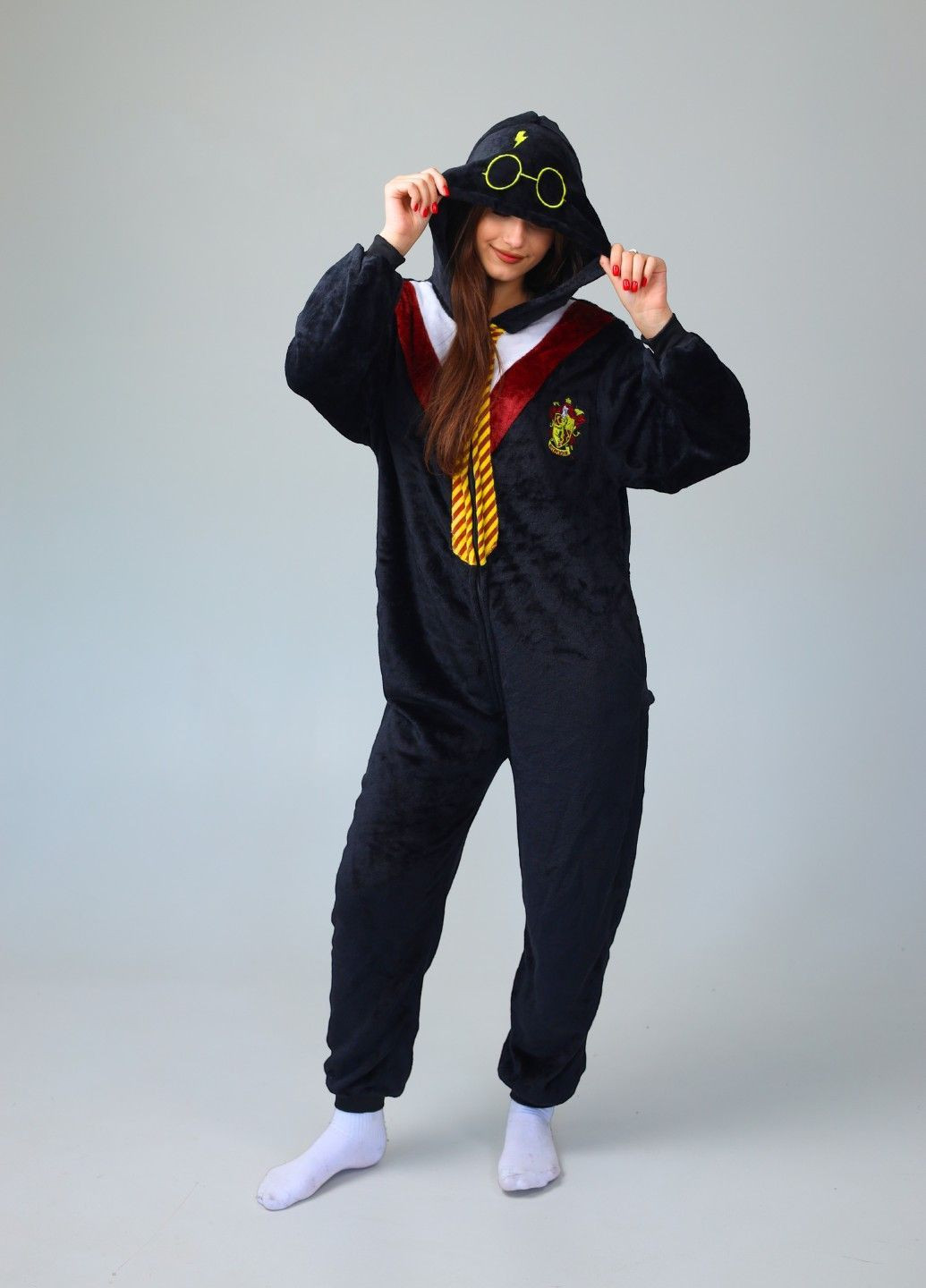 Кигуруми пижама Гарри Поттер женская черная плюшевая Lalapka (367610279)