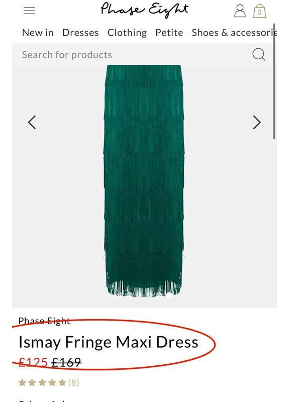 Зеленое платье макси с бахромой phase eight No Brand