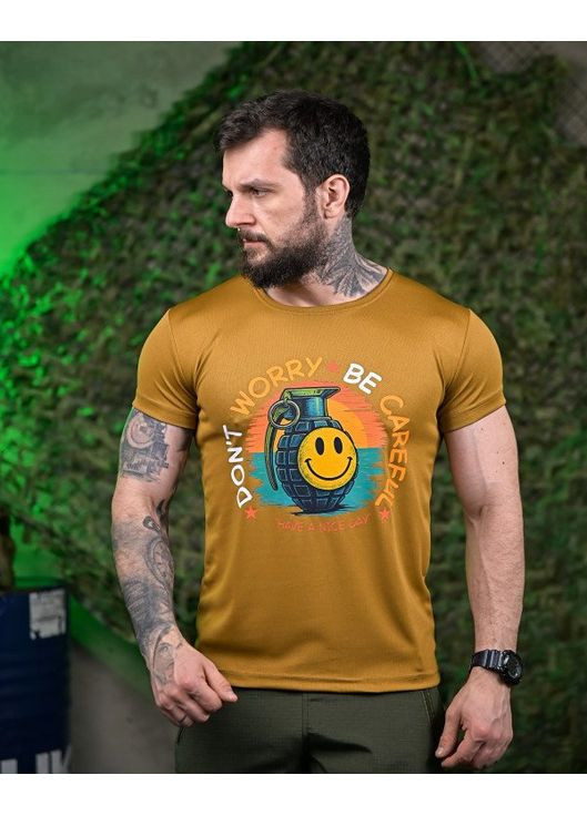 Тактична чоловіча футболка з принтом койот No Brand (350890471)