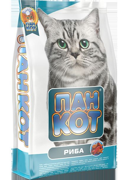 — Рыба, сухой корм для кошек с содержанием морской рыбы, 400 г (40497) Пан Кот (278309334)