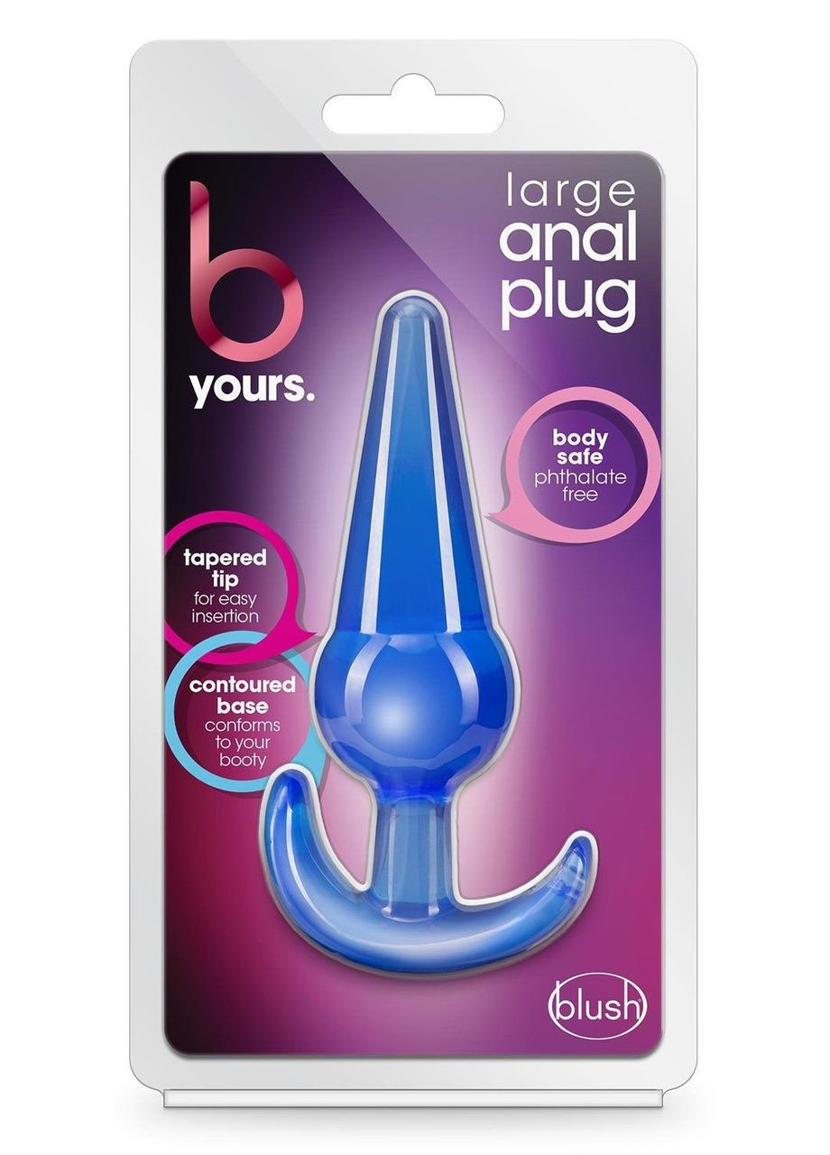 Анальна пробка конічної форми із стопером b yours синя Blush (330618156)