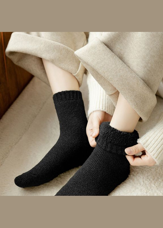 Чорні шкарпетки зимові махрові чорні 3600 one size (335019818)