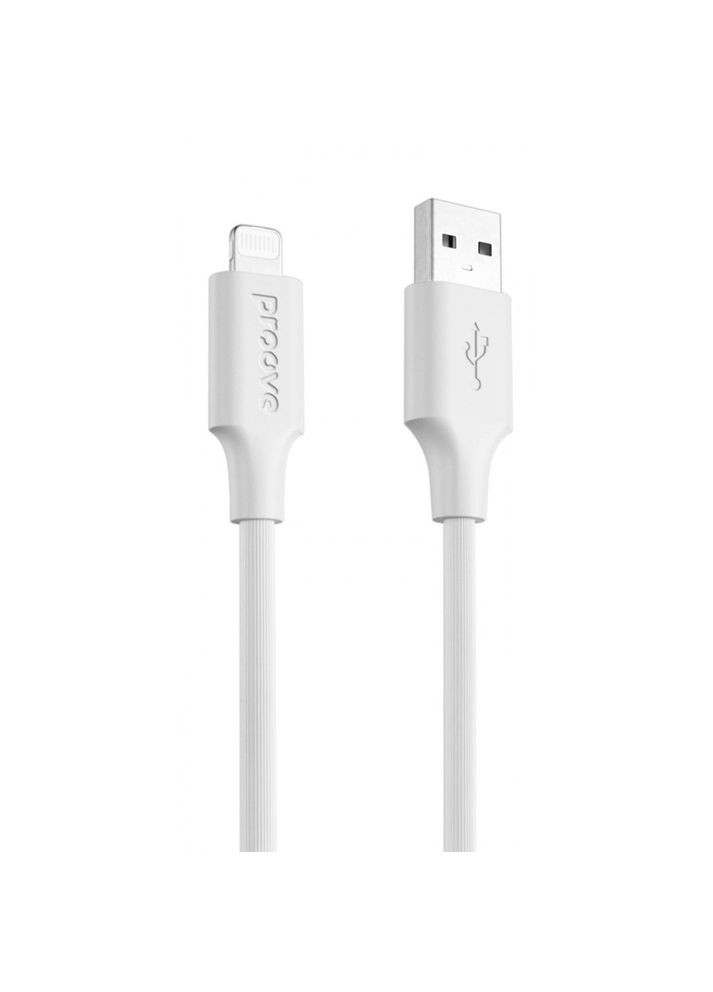 Кабель Striped Silicone USB to Lightning (1m) white Proove (333800129)