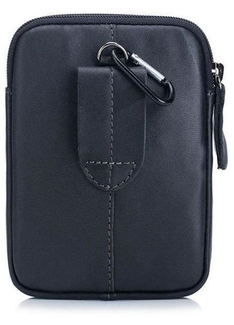 Мужская сумка чехол для телефона на пояс на ремень из натуральной кожи маленькая Черный 35297 BULL (333594209)