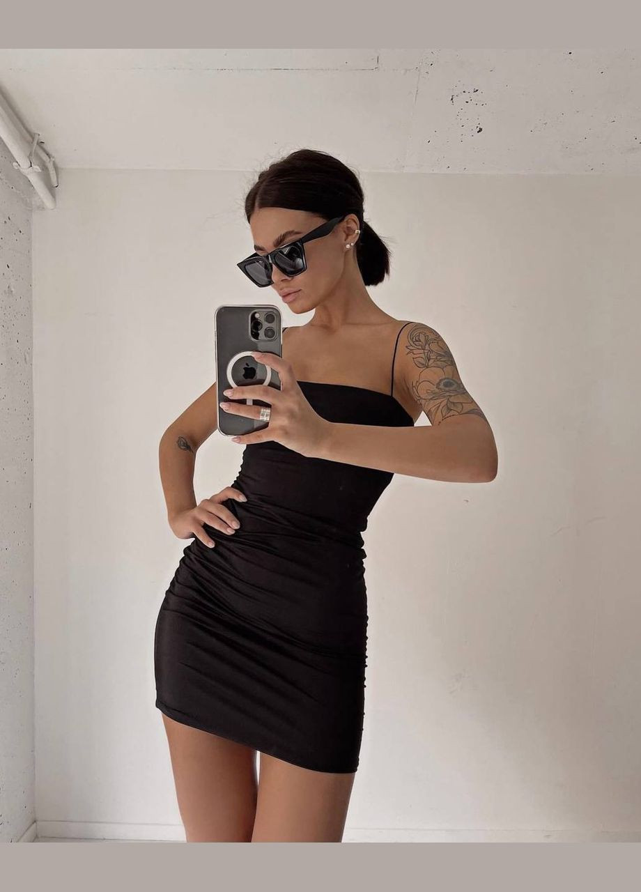 Черное повседневный, кэжуал, вечернее женское платье силуэтная FINO Mode