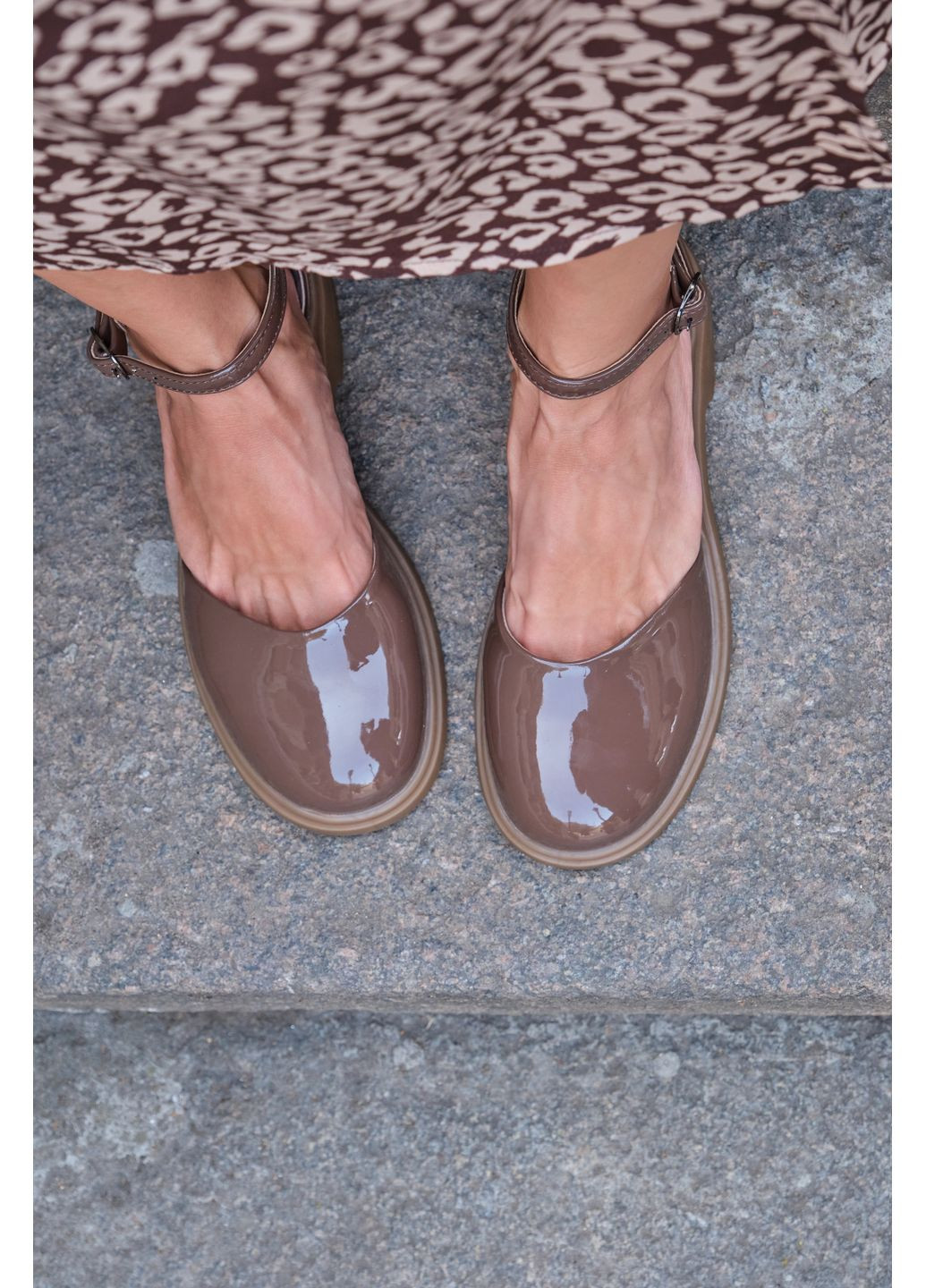 Paradize Женские туфли Мери Джейн из натурального шоколадного лака, стильные, удобные, с мягкой стелькой Memory Foam мери джейн светло-коричневый з натуральная кожа, украина — демисезон (351851325)