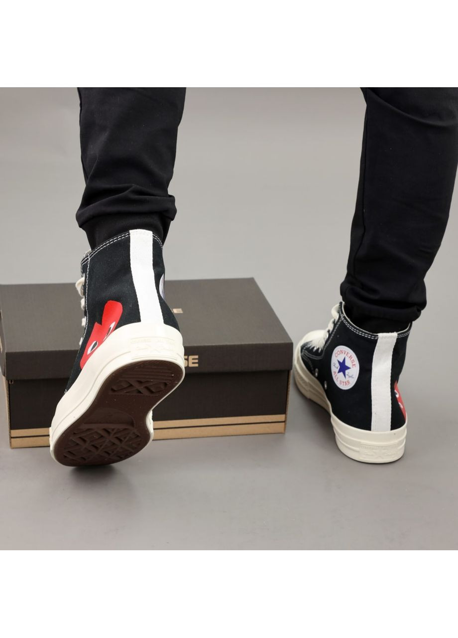 Кеди жіночі Converse Chuck Taylor All Star 70 Hi Comme des Garcons PLAY Black A08791C Конверс No Brand білі демісезони (366337377)