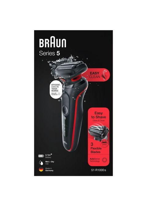 Электробритва Series 5 51-R1000s BLACK/RED Braun Series 5 51-R1000s BLACK / RED (361110095)