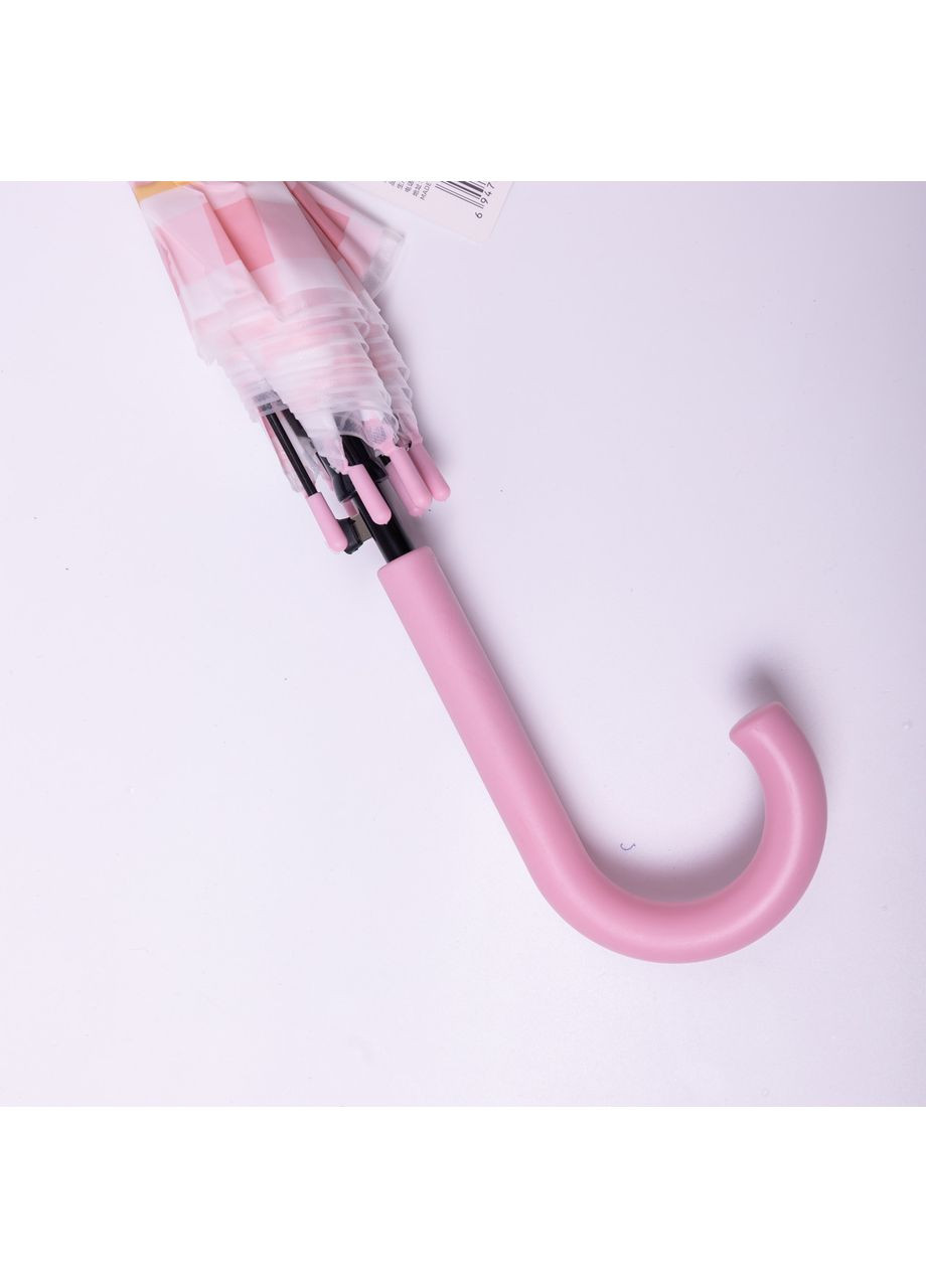 Розовый классический детский зонт-трость полуавтомат из полиэстера прочный надежный 8 спиц диаметр 94 см hp-23-11p Yiwu (369142867)