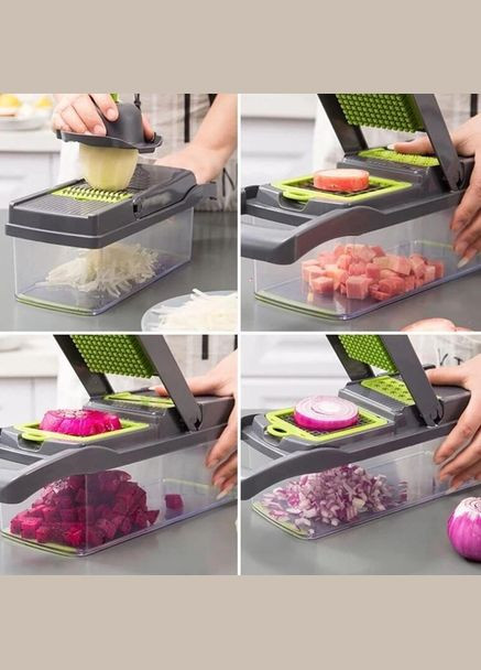Овощерезка с насадками и контейнером Veggie Slicer 14 в 1 А-Плюс (302673414)