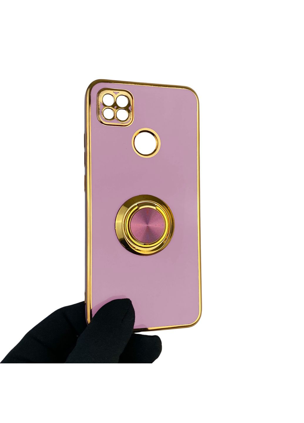 Чехол для Redmi 9C с кольцом-подставкой с золотой окантовкой на редми 9с черничный gs1 Xiaomi (366230479)