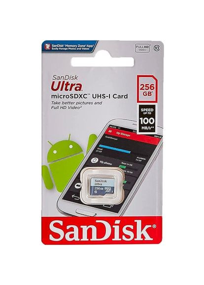 Карта пам'яті microSDXC 256GB Ultra class 10 UHS-1 (SDSQUNR-256G-GN3MN) SanDisk (334831775)