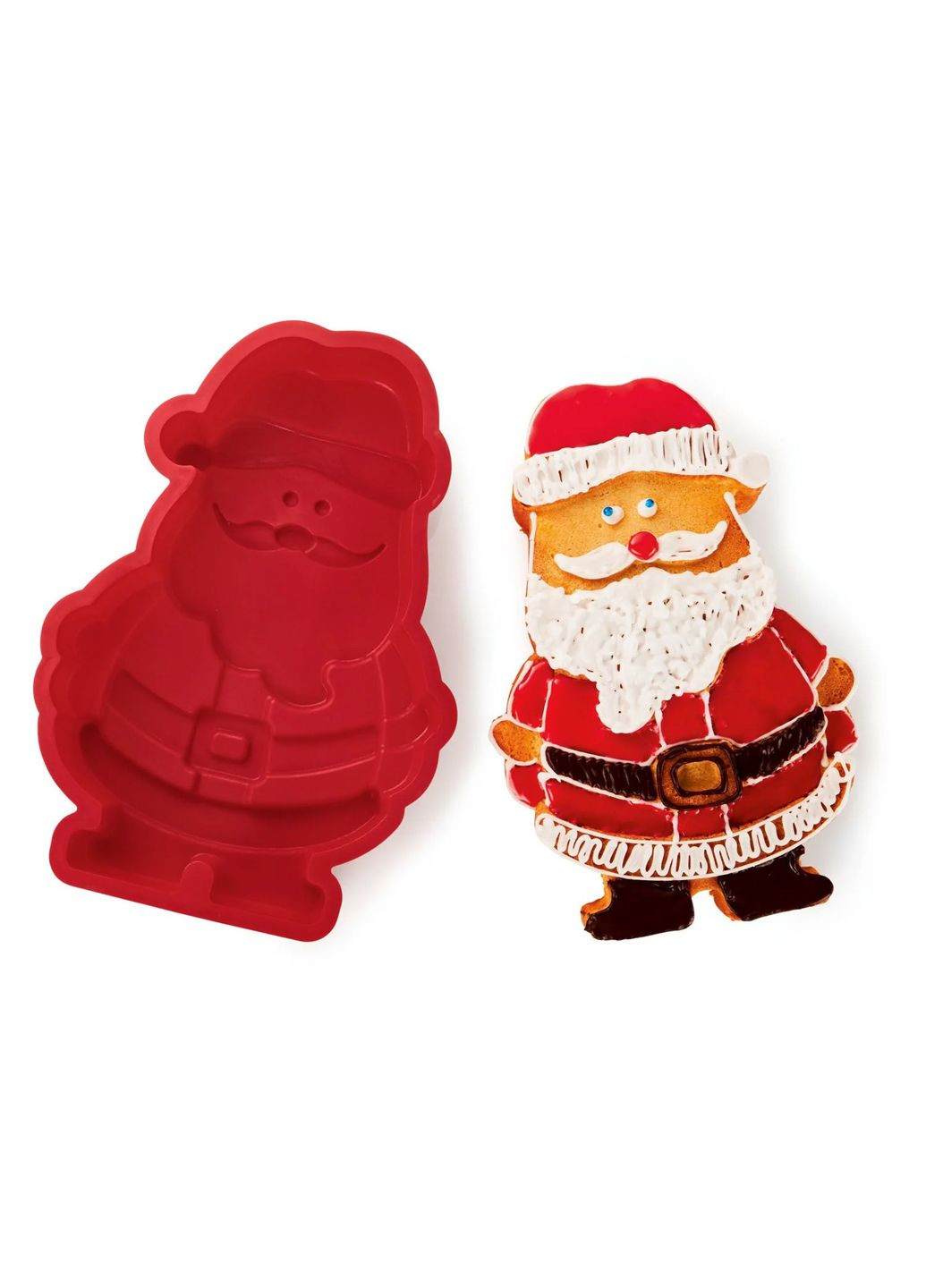 Новогодняя силиконовая форма для выпечки Санта 29x20x5,5 см красная Ernesto (354832915)