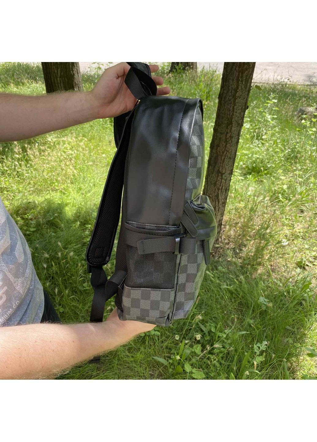 Женский городской в клетку (676ДКч) No Brand рюкзак (362577374)