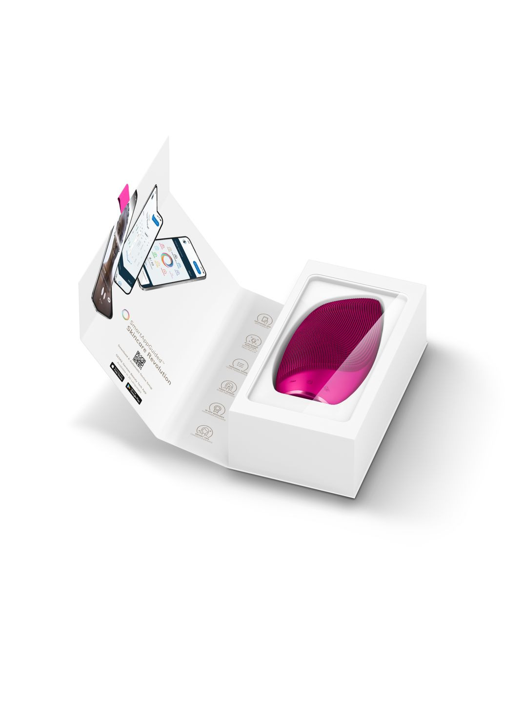 Электронная звуковая термо щетка для лица Sonic Thermo Facial Brush 6в1 magenta GESKE (341525869)