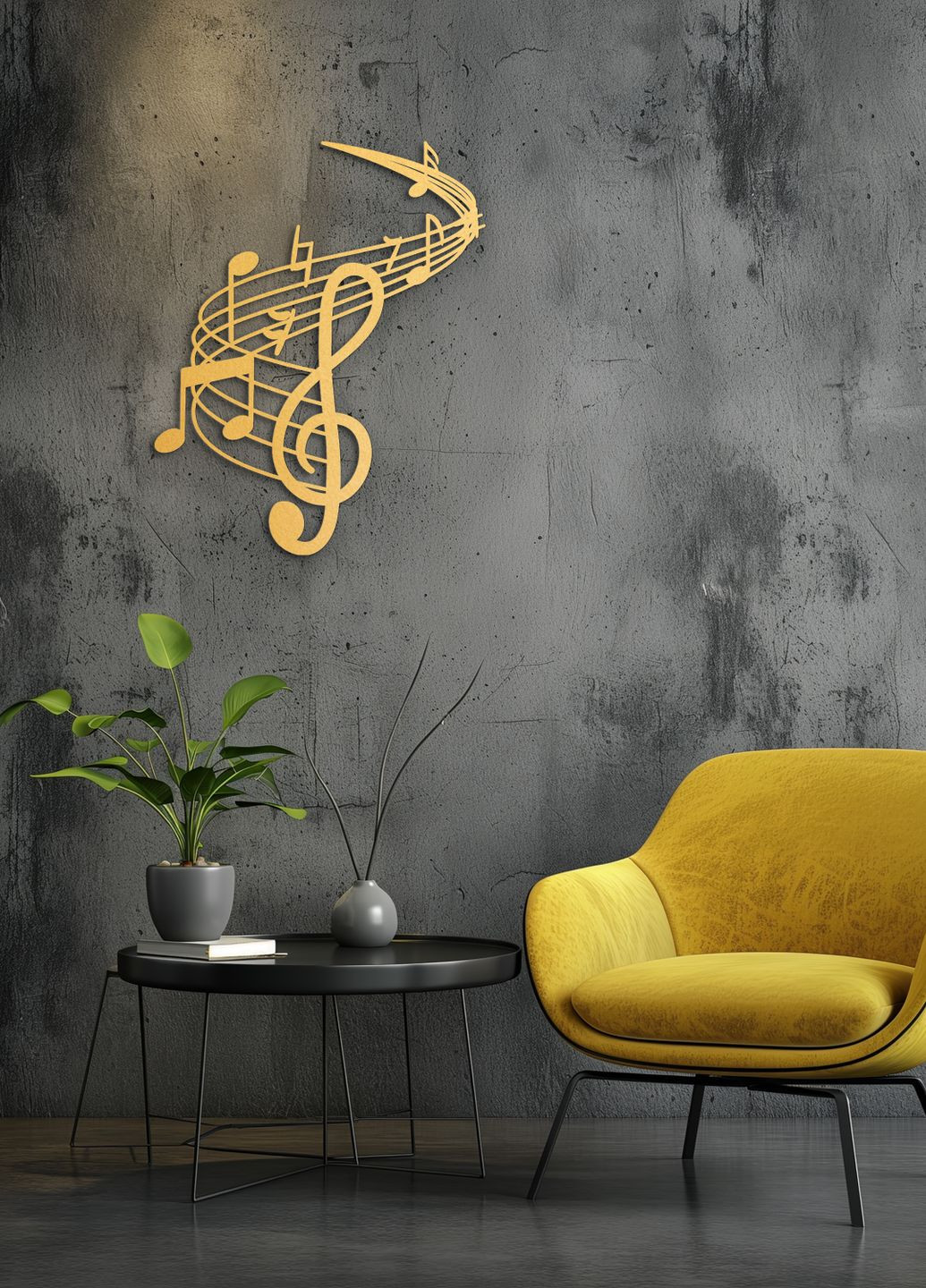 Деревянный декор для комнаты, декоративное панно на стену "Музыка", стиль минимализм 30х38 см Woodyard (292113209)