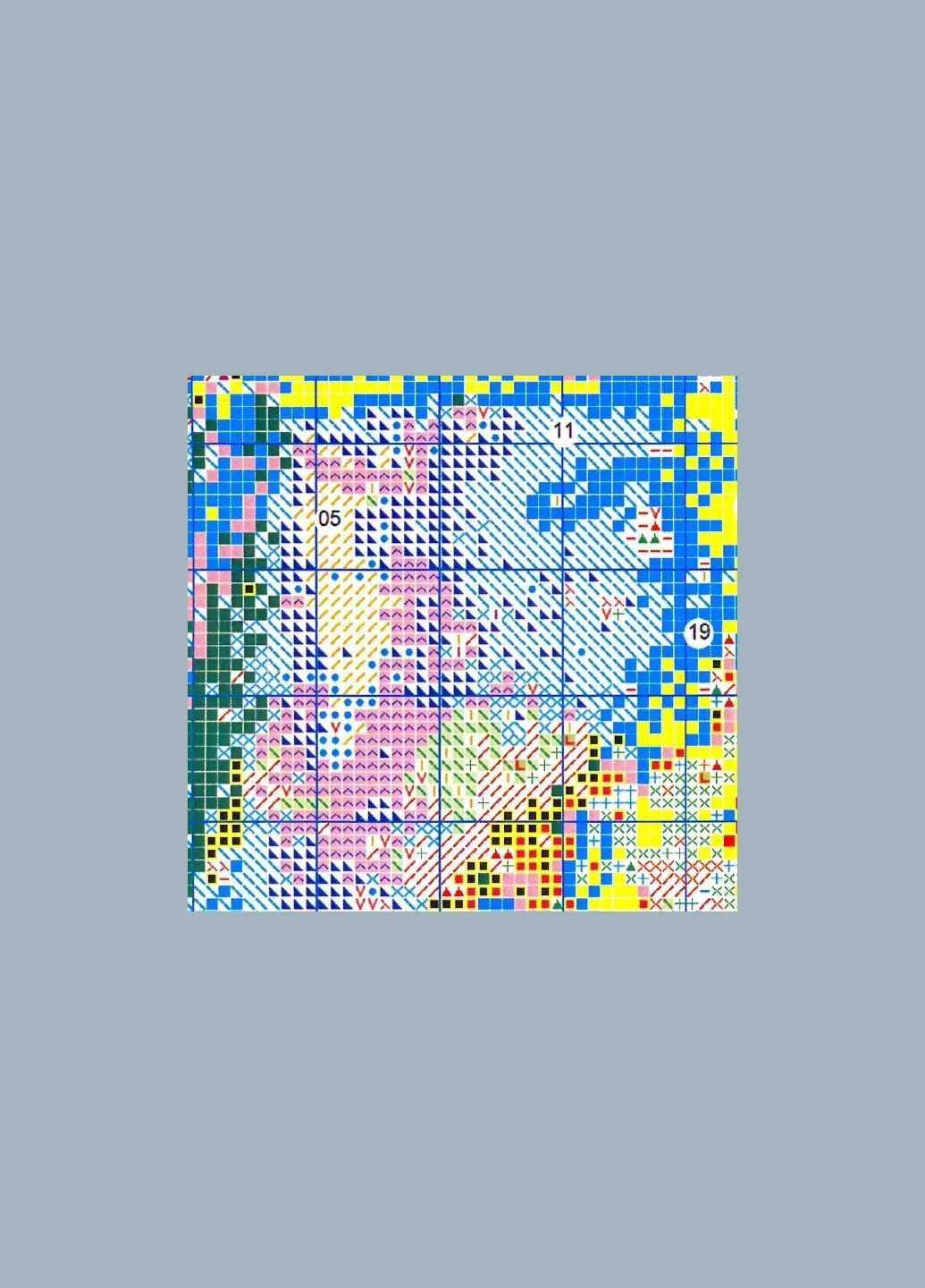 Набір для вишивання за нанесеною на канву схемою "Знак Зодиака Телец". AIDA 14CT printed, 38*38 см. Шелк. No Brand (313613714)