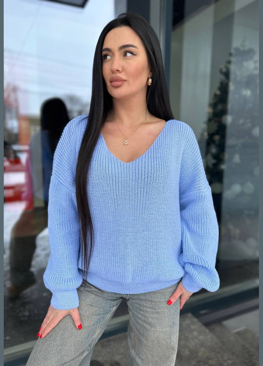Блакитний жіночий светр колір блакитний р.44/60 454051 New Trend