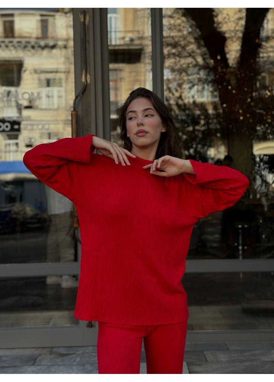 Жіночий трикотажний костюм в рубчик,штани та кофта,Ангора вʼязка машинна Україна (363319384)