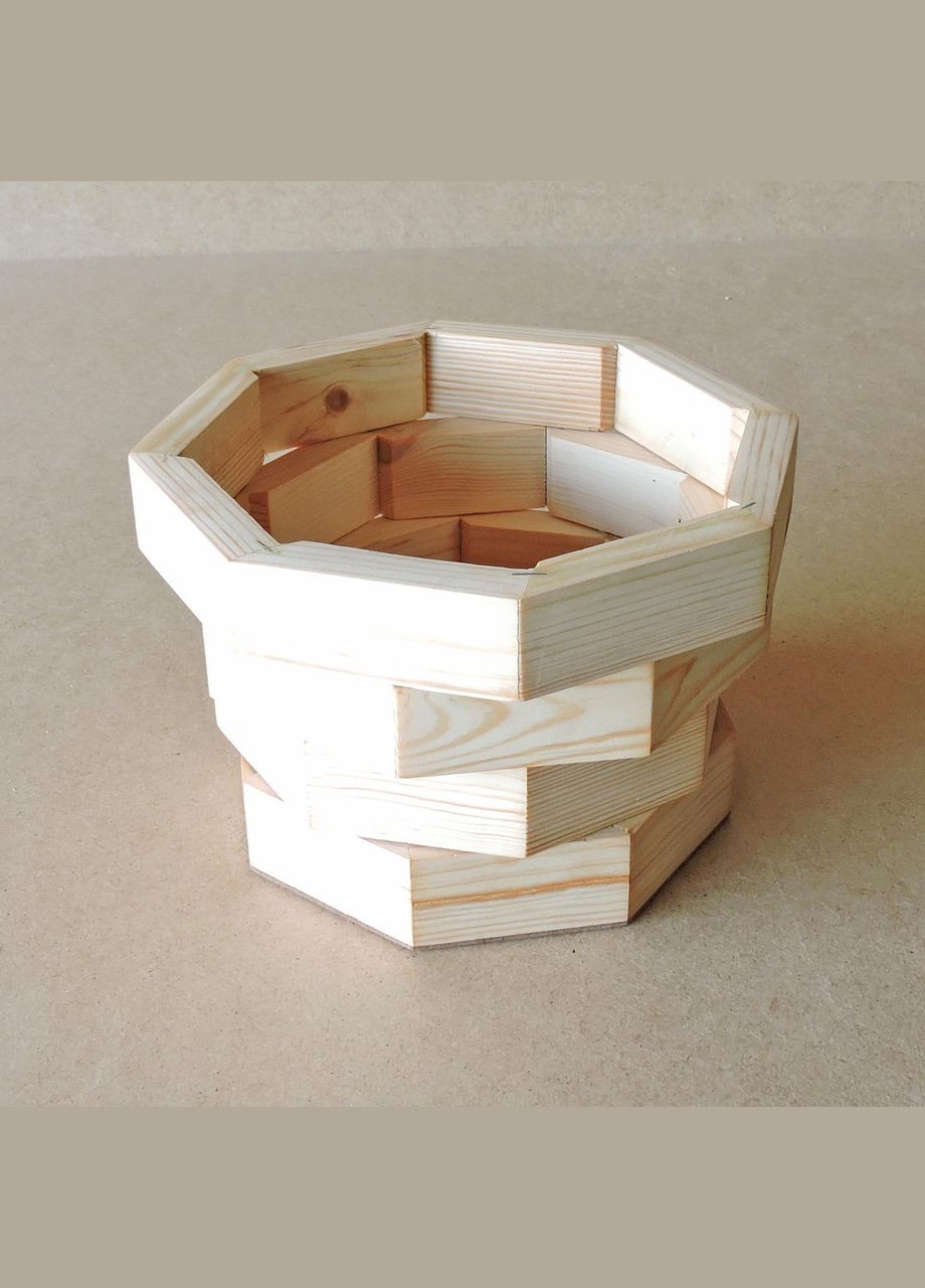 Кашпо з дерева Клевер бланже (КАШ-03001) No Brand (328450348)