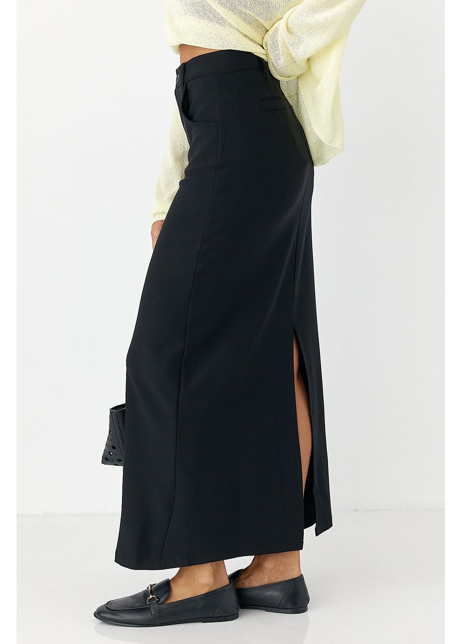 Черная длинная классическая юбка Lurex