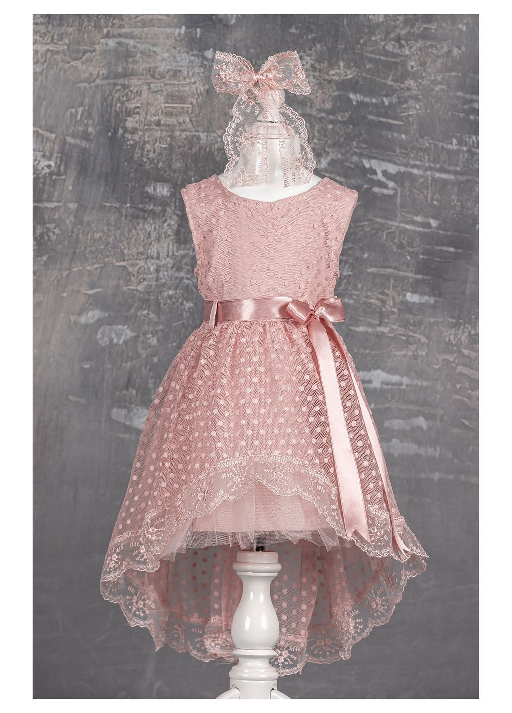 Розовое платье нарядное с украшением 1865 темно пудровый Tivido (306544052)