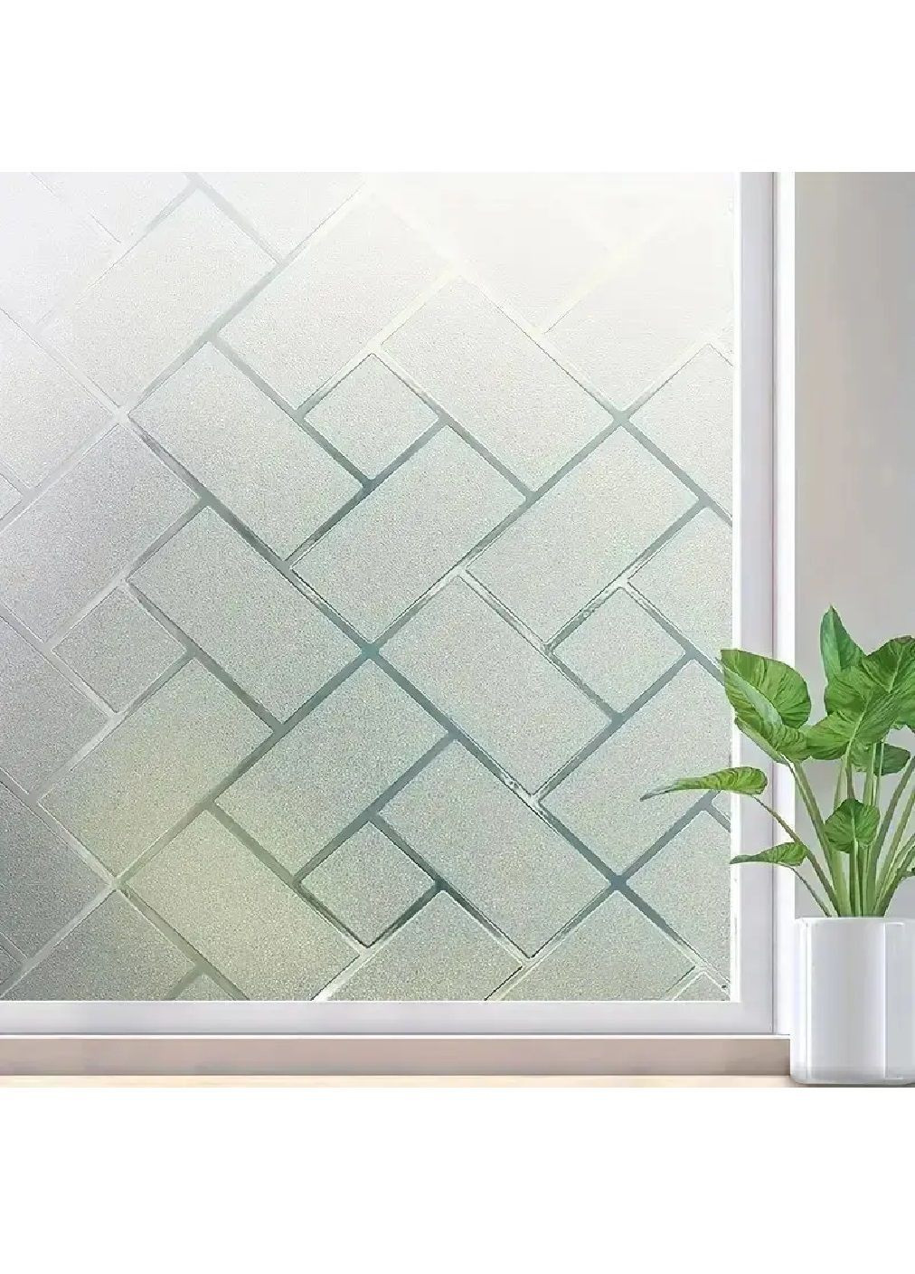 Вітражна самоклеюча плівка на віконне скло для декору захисту від сонця 200х60 см (481778-Prob) Візерунок з ромбами Unbranded (366258464)