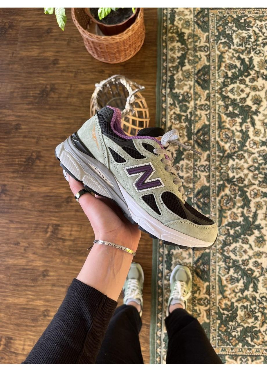 Чорні Осінні кросівки чоловічі new balance 990 black violet нью беланс 990 No Brand