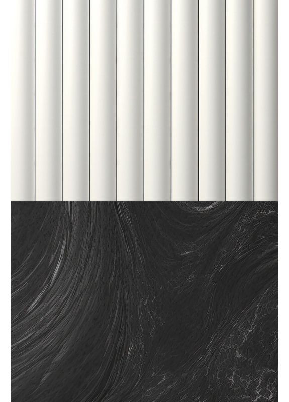 Прямоугольный виниловый фотофон, белая вертикальная панельная стена и темный мраморный пол 120×180 см, №57144 PhotoVinyl (354719406)