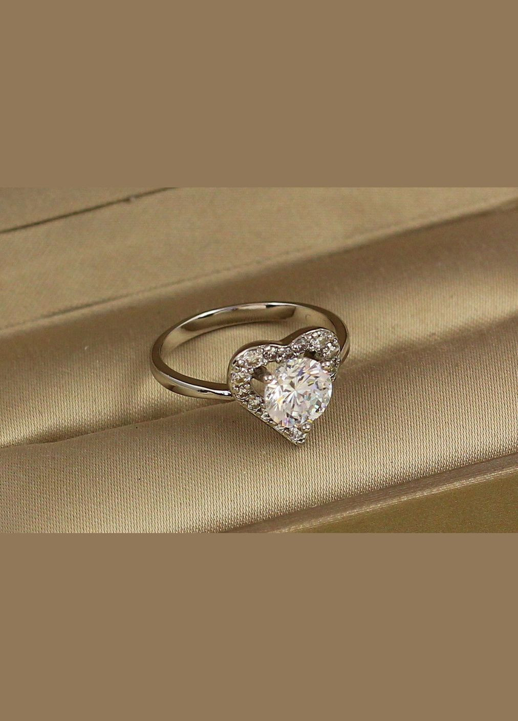 Кільце Сердечко 12 мм р 17 сріблясте Xuping Jewelry (316606643)