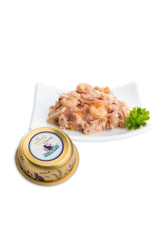 Консервированый корм для кошек с куриным филе, креветками и одуванчиками Lovely 85 г (4250231536922) Nuevo (307981256)