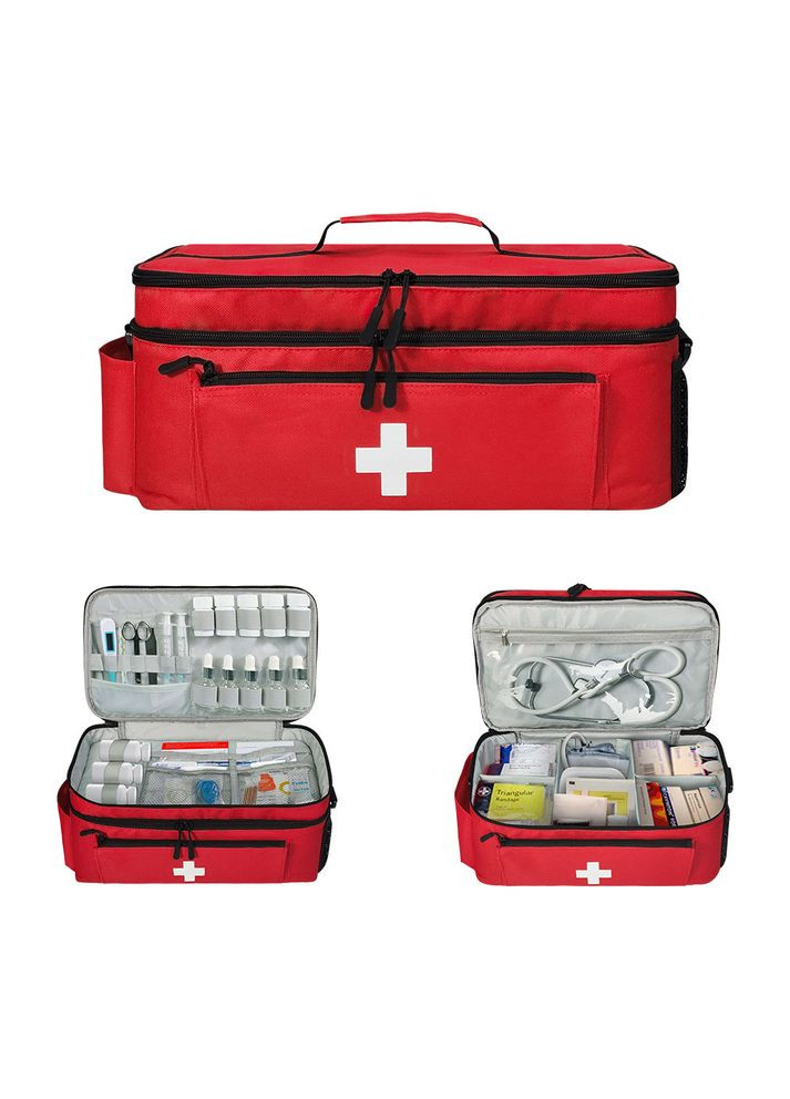 Аптечка, сумка-органайзер для медикаментов Большая 40 x 23 см не промокает Красная ( код: IBC001R ) Profi Care (348321804)