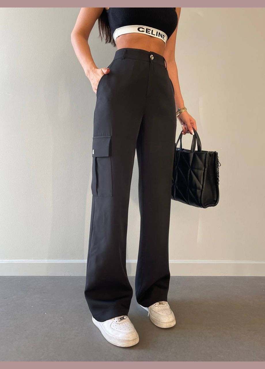 Жіночі штани карго колір чорний р.42/44 449978 New Trend (282927975)