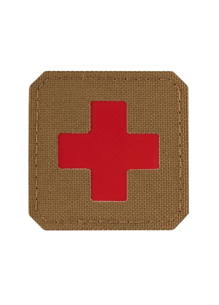 Нашивка Medic Cross Laser Cut Coyote/Red M-TAC (315146858)