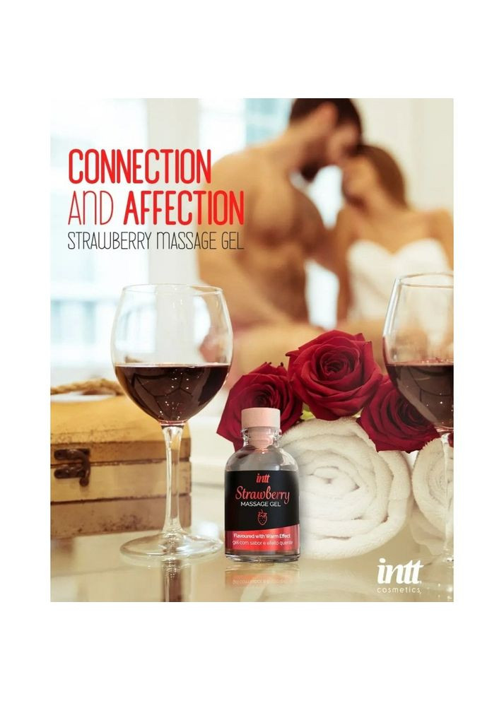 Съедобный массажный гель для интимных зон Strawberry 30 мл Intt (297400177)