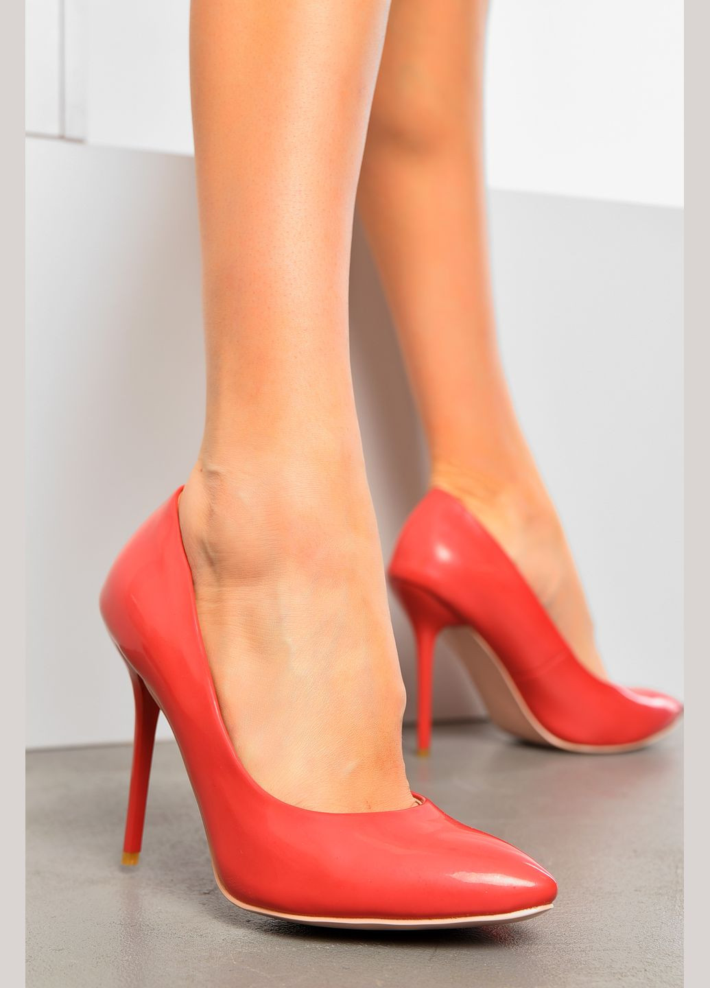 Let's Shop Туфли женские кораллового цвета лодочки коралловый з искусственная кожа, украина — демисезон (314741091)