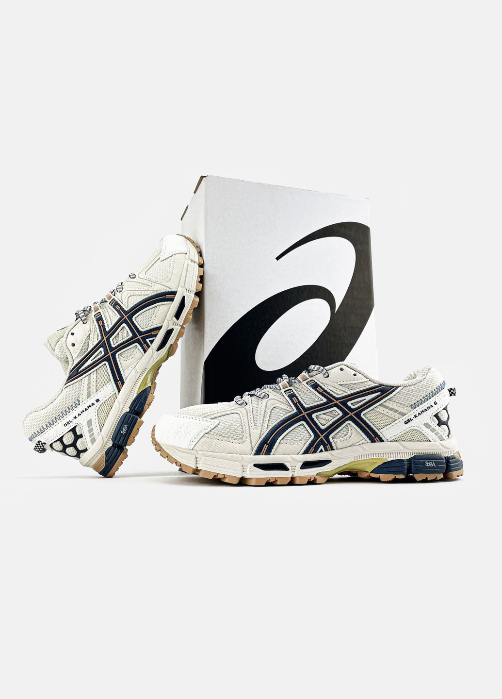 Бежевые демисезонные кроссовки мужские и женские asics gel-kahana 8 beige | асикс гель-кахана 8 бежевые No Brand