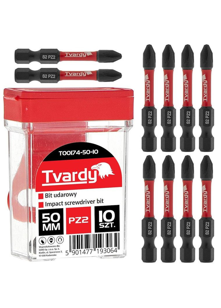 Біта удана "Tvardy" Pozidriv Pz2 x 50мм Geko (342325152)