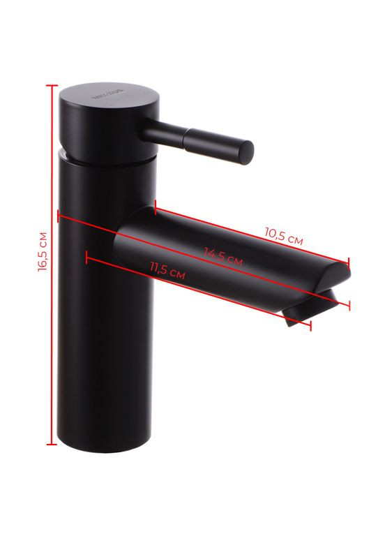 Змішувач для умивальника SUS001-A чорний (з нержавіючої сталі) (MI2802) Mixxus (315152535)